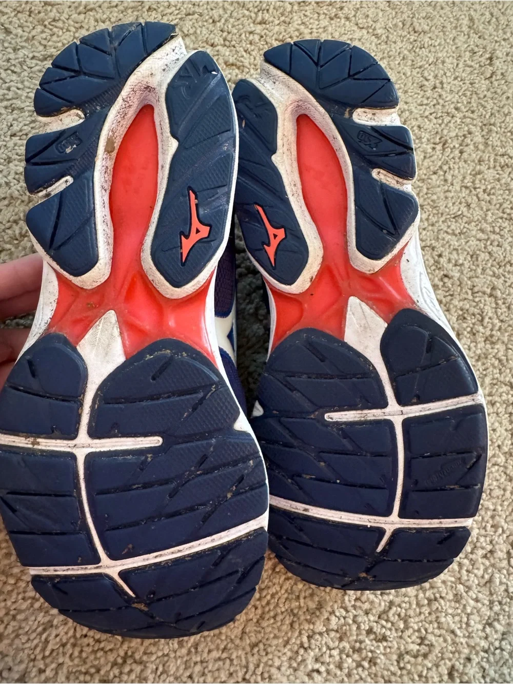 Mizuno Navy and Coral Womans’ Athletic Sneakers